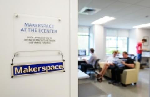 New Makerspace Entryway Sign in Madbury Commons